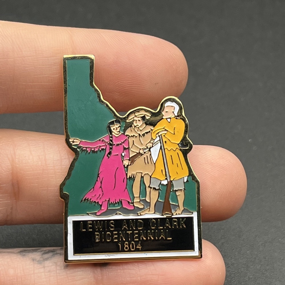 Lewis And Clark Bicentennial 1804 Idaho‎ State Outline Lions Club Lapel Hat Pin